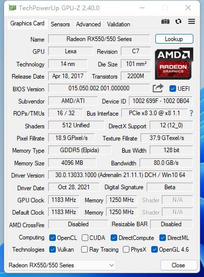 Kllisre RX 560 4GB RX 550 Nova Placa Gráfica 128Bit GDDR5 Placas de Vídeo Para AMD Radeon RX560