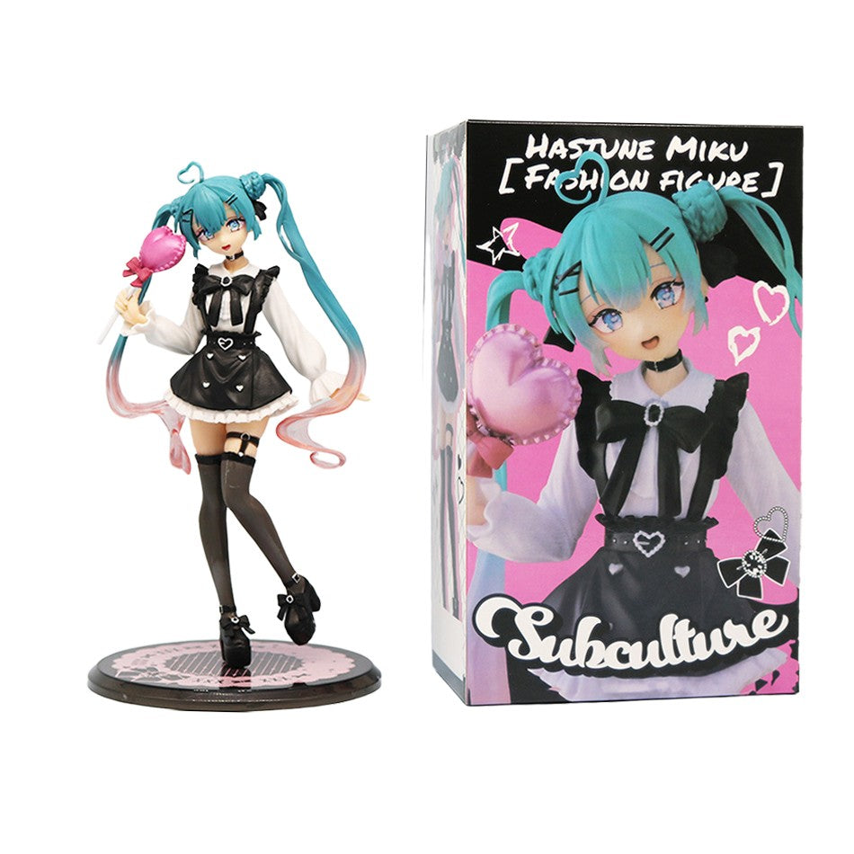 Animação Anime Linda Garota Hatsune Miku Artesanal Diabo Hatsune Miku Orelha de Gato Hatsune Miku Fofa Artesanal Modelo de PVC Decorações