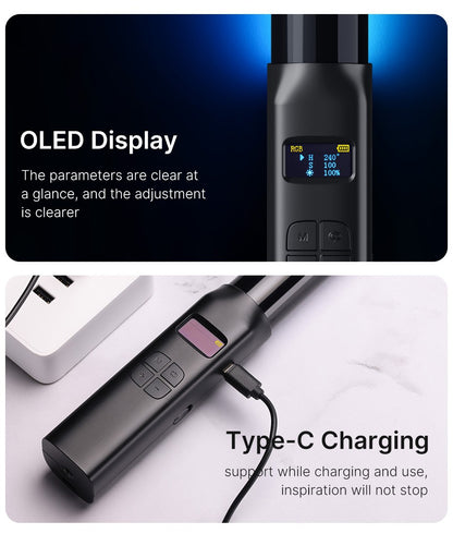 Ulanzi VL119 RGB Bastão de Luz Portátil Tubo LED Iluminação de Vídeo CRI 95+ 2500K-9000K 2000mAh Lâmpada de Preenchimento para Fotografia