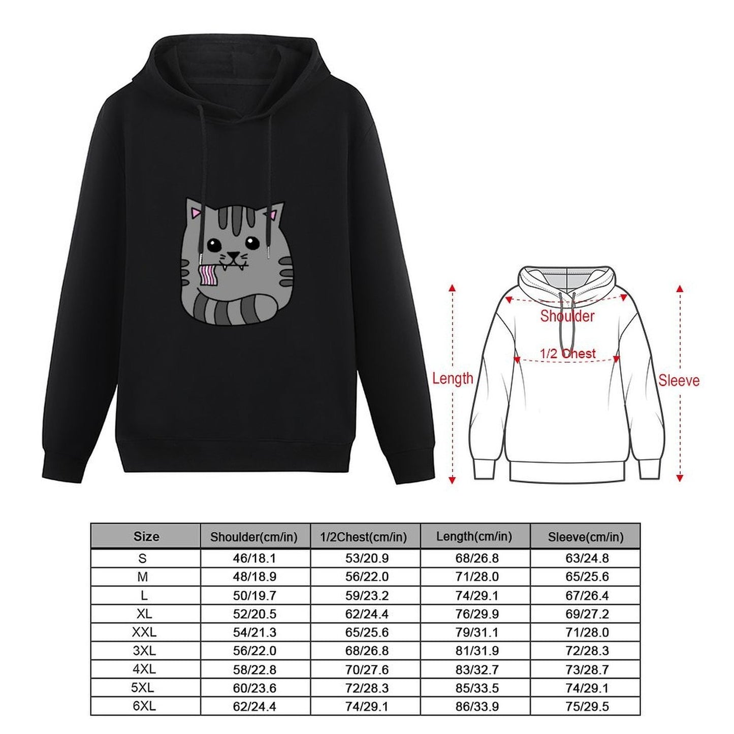 demigirl pride flag cat Hoodie clothes for men mens designer clothes autumn anime clothing mens hoodie