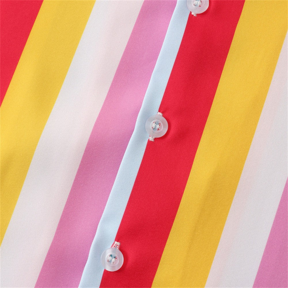 Summer Men Stripe Casual Shirts Hawaiian Beachwear Streetwear Fashion 3d Print Short Sleeve Holiday Imported Clothing Floral