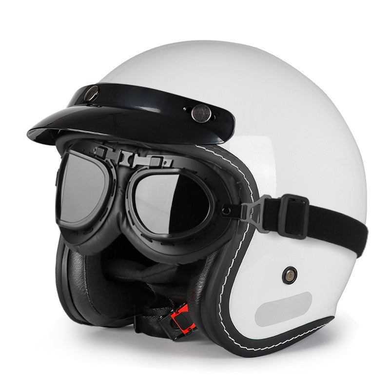 Capacete de motocicleta retrô clássico com certificação DOT, capacete aberto 3/4, segurança masculina e feminina, capacete universal para scooter elétrica