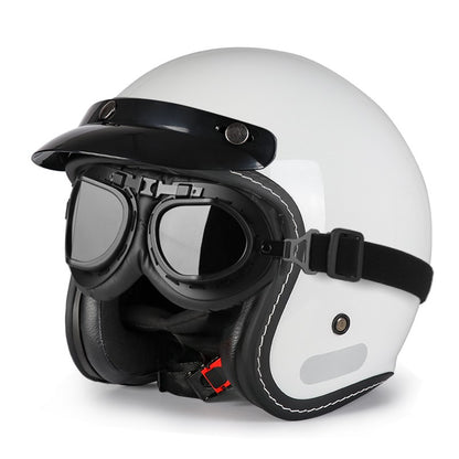 Capacete de motocicleta retrô clássico com certificação DOT, capacete aberto 3/4, segurança masculina e feminina, capacete universal para scooter elétrica