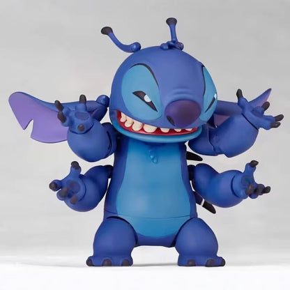 Kaiyodo Revoltech Stitch Boneco Articulado - Modelo Articulado Montável Coleção de Brinquedos Estatueta Decorativa para Presente Infantil