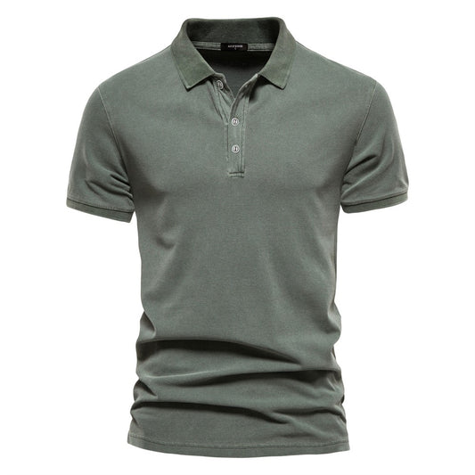 AIOPESON 100% Cotton Solid Color Men's Polo Shirts Casual Short Sleeve Turndown Men's Shirts Fashion Streetwear Polos for Men