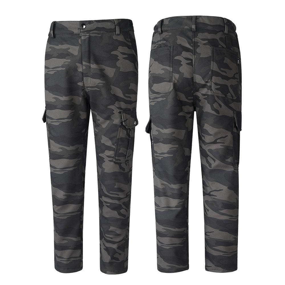 Calças Masculinas de Pena de Inverno, Grossas, de Lã, Perna Reta, Estilo Puffer, Cargo, Quentes, à Prova de Vento, para Escalada e Esqui ao Ar Livre