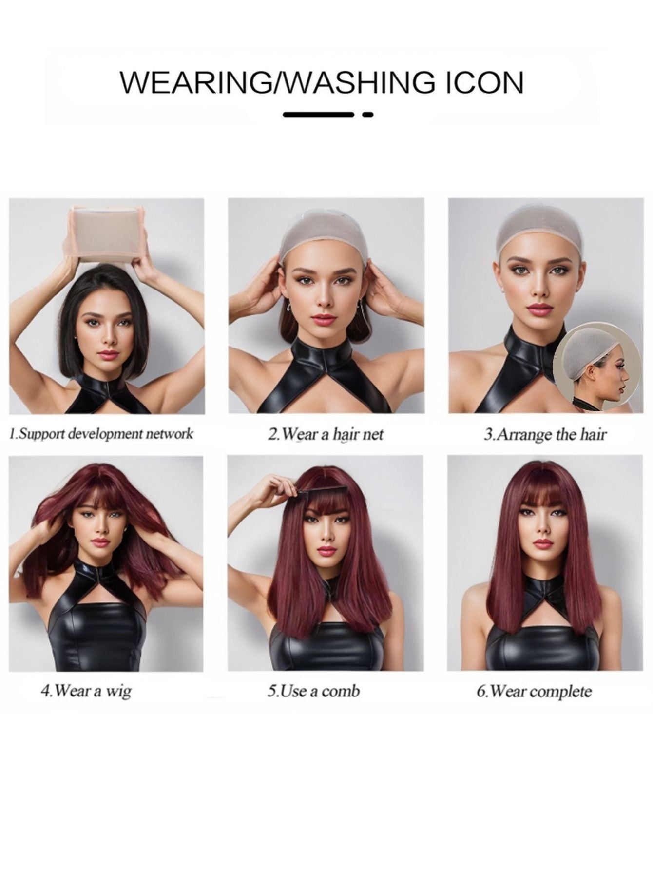 Peruca Sintética de Fibra Química Anime com Cabelo Liso Roxo Longo para Personagem de Anime, Festa, Jogo, Festival, Evento