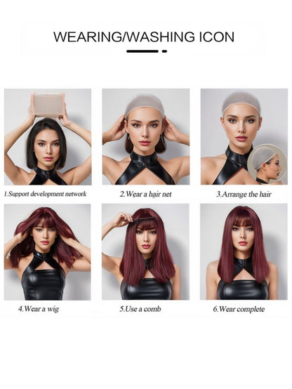 Peruca Sintética de Fibra Química Anime com Cabelo Liso Roxo Longo para Personagem de Anime, Festa, Jogo, Festival, Evento