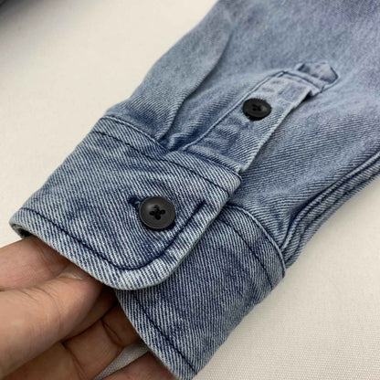 Heavy cargo denim shirt men May Khaki autumn do old retro loose casual plus size shirt coat