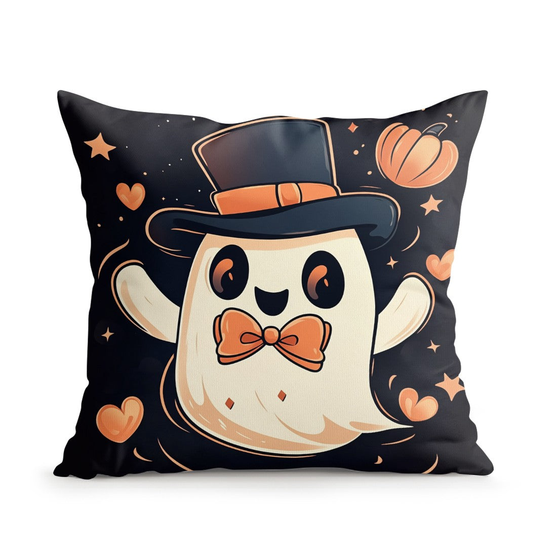 Halloween Ghost Pumpkin Print Cushion Cover Peach Skin Velvet Room Home Sofa Living Office Car Simplicity Pillow Cover 45x45CM