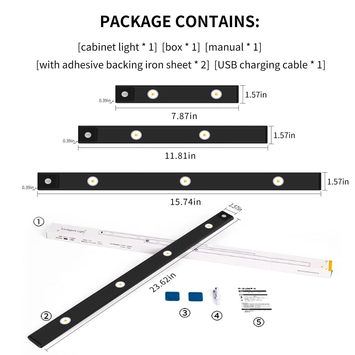 Motion Sensor Light LED Sensor Lamp Wireless Ultra Thin USB LED For Kitchen Cabinet Bedroom Wardrobe Indoor Lighting Night Light