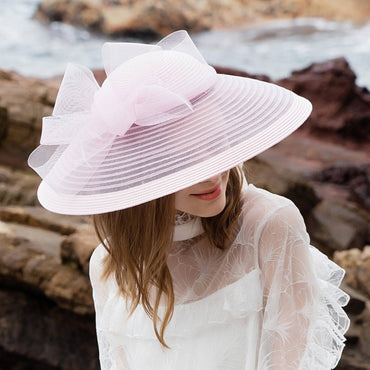 Elegant Kentucky Tea Party Fascinators White Weddings Hat For Women Wide Brim Hats Fedora Ladies Church Dress Derby Hats