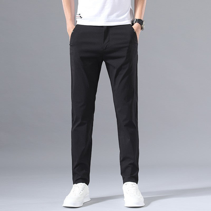 Calças Masculinas de Negócios Sociais Casual Caqui Verde-claro Perna Reta Clássica Slim Fit Venda Quente Fina Masculina