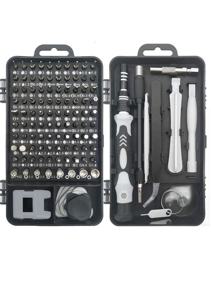 Kit de Chaves de Precisão 115 em 1, Bits Magnéticos com Estojo, Bits para Parafusadeira de Impacto para iPhone, Óculos, Eletrônicos, 3 unidades/pacote
