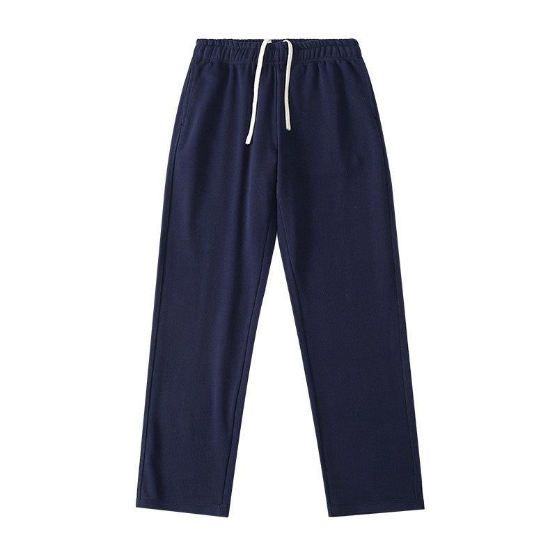 Calça de moletom reta 340G de terry, confortável, versátil, macia e suave para a pele, resistente a rugas e durável