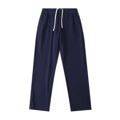 Calça de moletom reta 340G de terry, confortável, versátil, macia e suave para a pele, resistente a rugas e durável