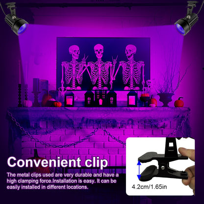 UV Purple Light Spot Light 5V USB Plug UV Projection Light With Clip Clamp Lamp LED Black Light for Glow Party Halloween