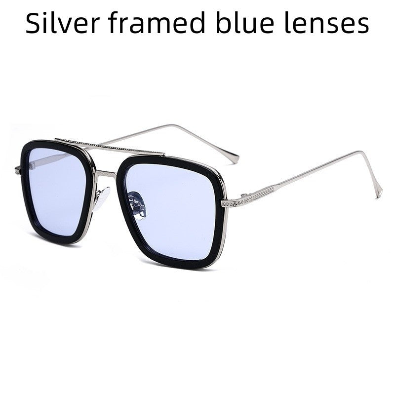 New Men's And Women's Metal Sunglasses European And American Fashion Trend Iron Man Same Style Small Frame Glasses UV400