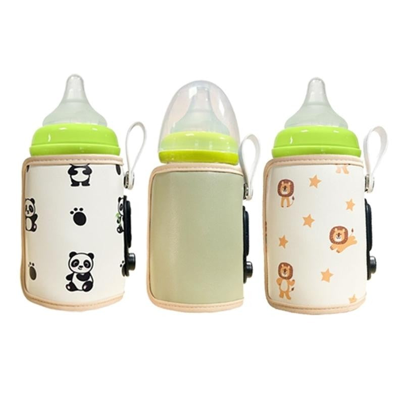 J15U Portable Baby Milk Heat Keeper Baby Bottle Warmer Bag 6 Gears Adjustable Travel Bottle Warmer Cover USB Bottle Warmer