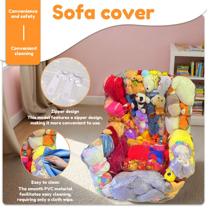 Plush Toy Stuffed Bean Bag Clear Sofas Chair Cover Large Zipper Lazy Seat Storage Child Adult Tatami No Filler Included