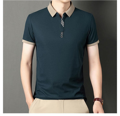 High quality short sleeve men's POLO shirt summer fashionable stripe design soft golf top comfortable ventilate casual T-shirt