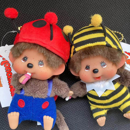 Kawaii Monchichi Doll Figure Keychain Furry Chimutan Monchhichi Figurines Hanger Pendant Bags Charm Accessories Small Gift
