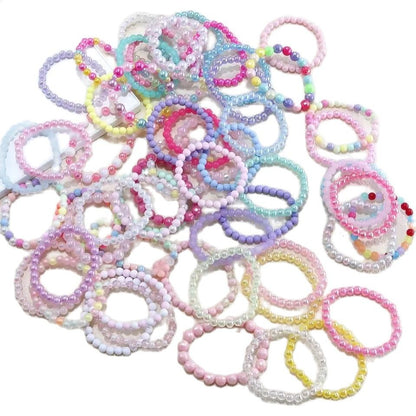 10Pcs Candy Color Beads Bracelet For Kids Girl Birthday Party Favors Baby Shower Guest Jewelry Gift School Prizes Treat Bag