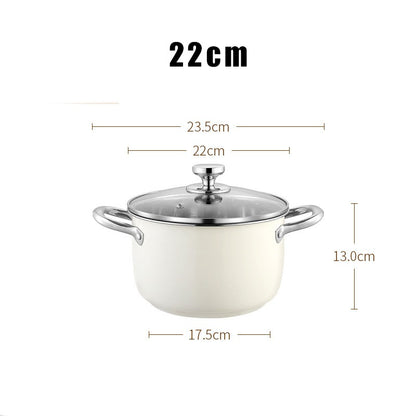 304 Stainless Steel Soup Pot Non-stick Frying Pan with lid Home Hot Pot Induction Cooker Gas Stove wok Food Supplement Milk Pot