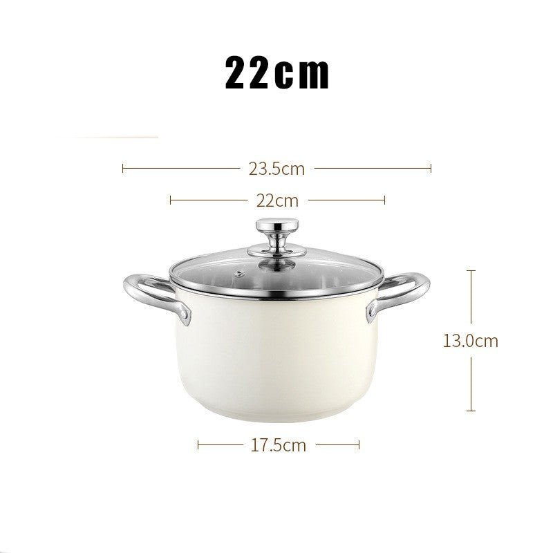 304 Stainless Steel Soup Pot Non-stick Frying Pan with lid Home Hot Pot Induction Cooker Gas Stove wok Food Supplement Milk Pot