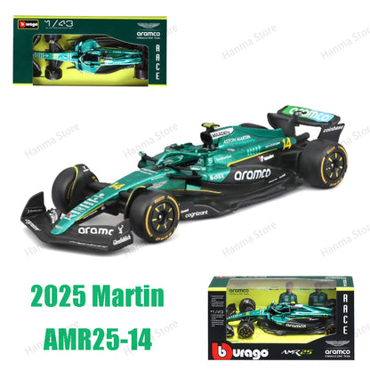 Novo 2025 F1 Bburago 1:43 Mclaren Mcl39 Miami Gp Monaco Gp Amg W16 F1 Liga Miniatura Modelo Diecast F1 Campeão Mcl38 Brinquedos Presente