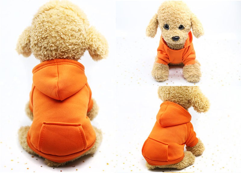 Moletons Sólidos para Cães Roupas para Pets Pequenos Casacos Jaquetas Moletom para Chihuahua Fantasia de Gato Roupinhas de Algodão para Pets