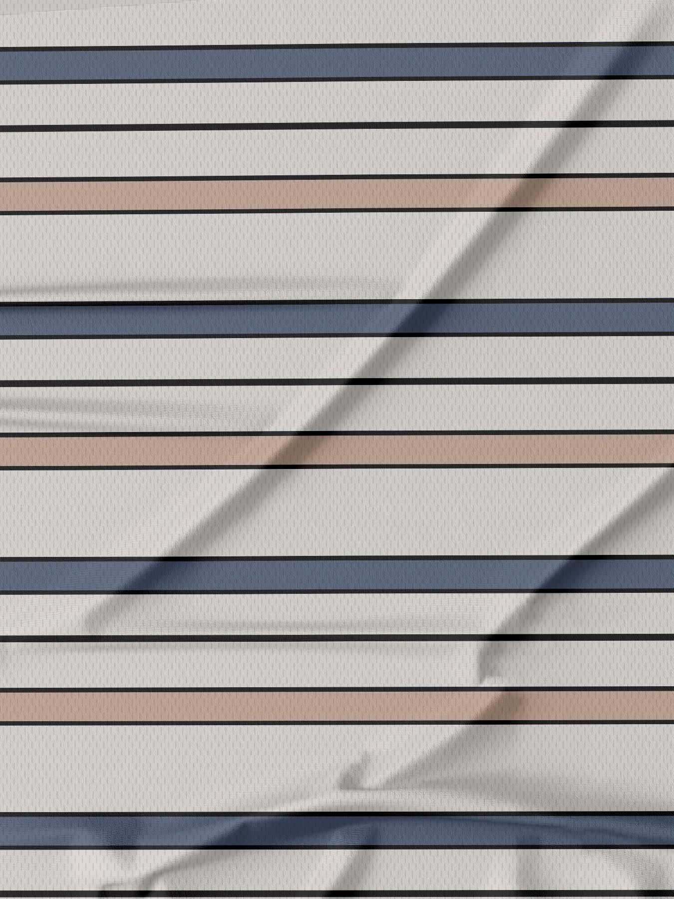 Men's Striped Long Sleeved T-shirt Polo Shirt Button Up Men's Stand Up Collar, Winter Double-sided German Velvet Base Shirt