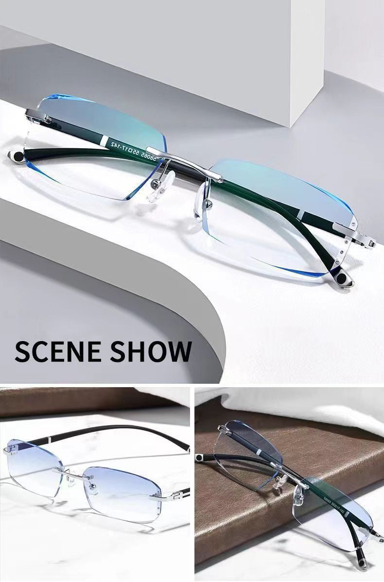 Finished Frameless Myopia Glasses For Men And Women With Ultra-light Edge Cutting Glasses Frame Myopia Glasses XTP191