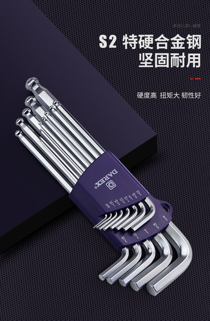 DAREX Metric Ball End Short Tail Hex Key Set 7/9 Piece Short Arm Extended High - Quality Hex Wrenches for Various Tasks