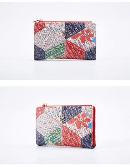 Printed Women's Long Wallet Luxury Brand Retro Classic PVC Material 2025 New Fashionable Simple Card Bag