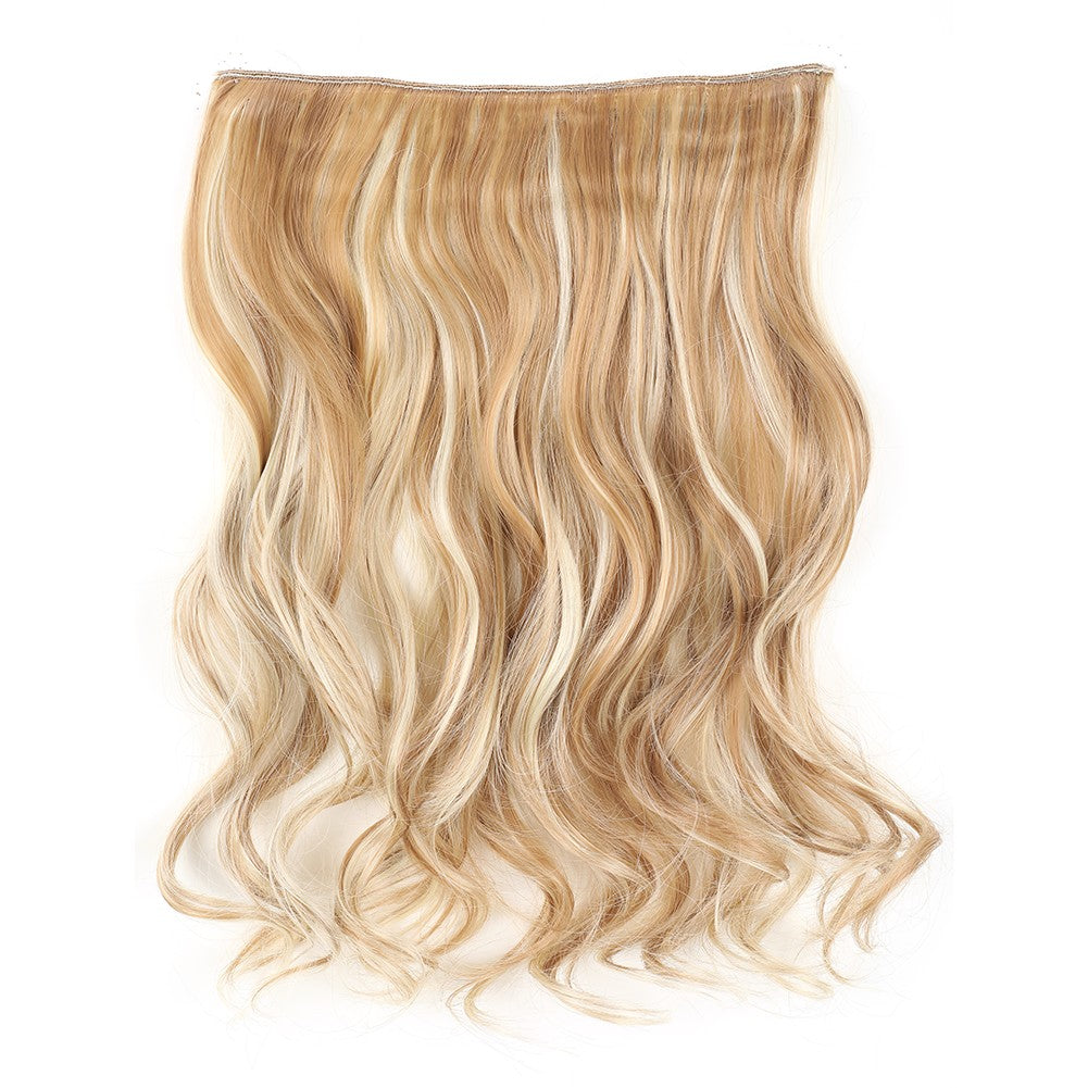 Fio Invisível em Apliques de Cabelo Sintético Ondulado 2 Presilhas em Apliques de Cabelo 45cm Fio de Nylon Peça de Cabelo Sintético para Mulheres