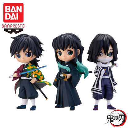 Em estoque Bandai Banpresto Original Demon Slayer Qposket Petit Giyuu Muichirou Obanai Boneco Marca Nova Caixa Figura de Ação Garagem