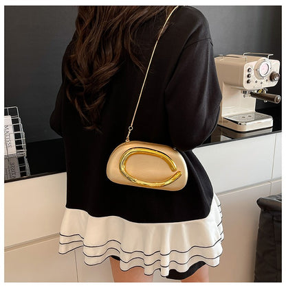 Women's Shoulder Bag, Crossbody Evening Clutch, Chain Design Handbag Purse, Stylish Ladies' Accessory for Parties & Events