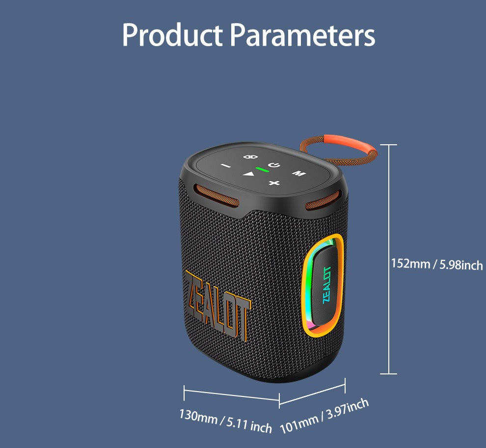 ZEALOT S122 25W Portable Wireless Speaker, Wireless Speaker, Bass Boost, Dual Pairing, 6000mAh Battery.