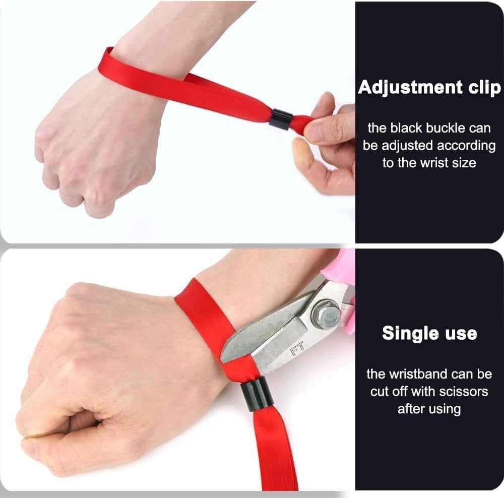 200PCS Custom Cloth Wristbands Personalized Events VIP Wristbands for Festival Gatherings Admission Party