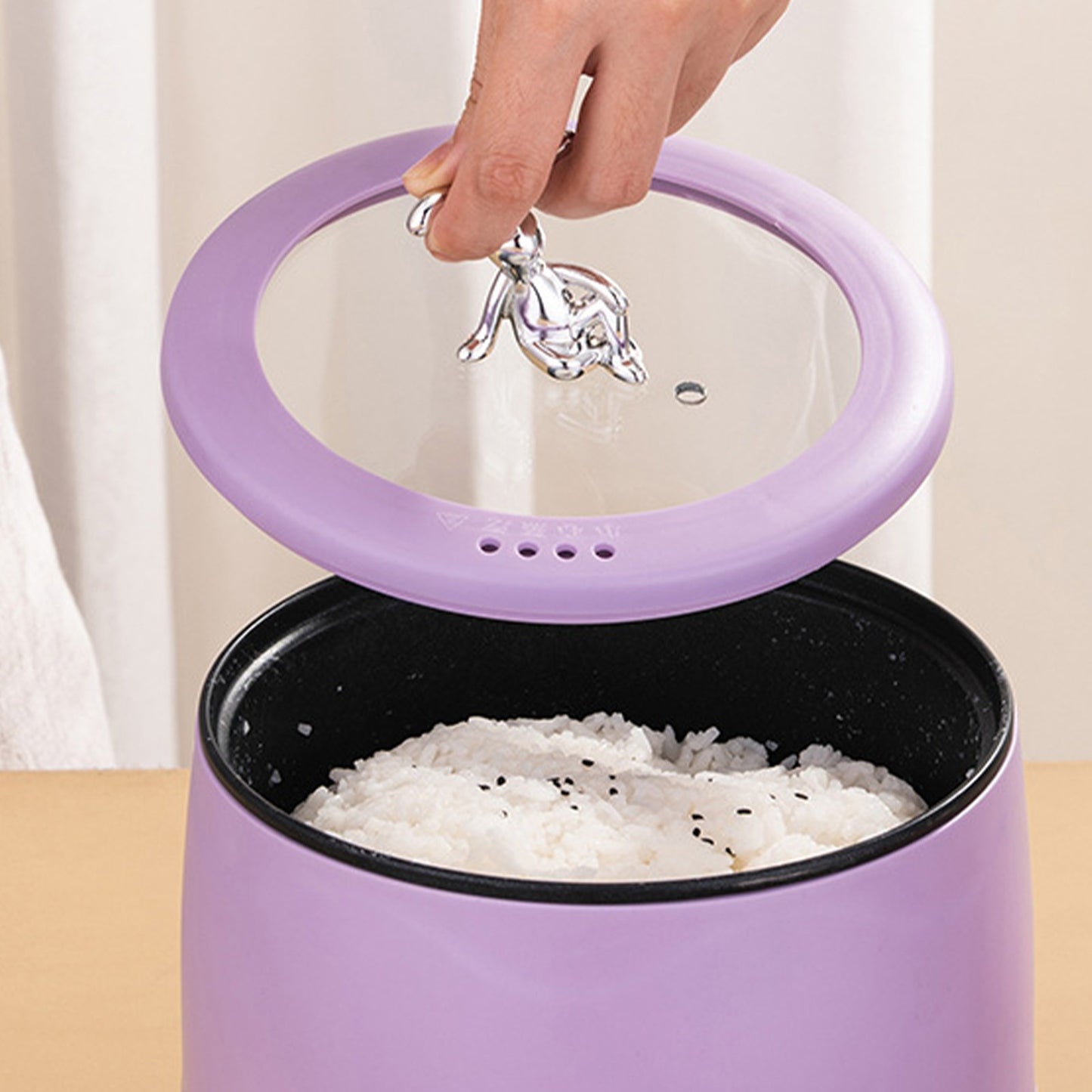 Panela de Arroz Elétrica Inteligente Mini 1.8L Antiaderente Compacta Eletrodoméstico para Arroz, Grãos, Sopas, Mingaus e Ensopados