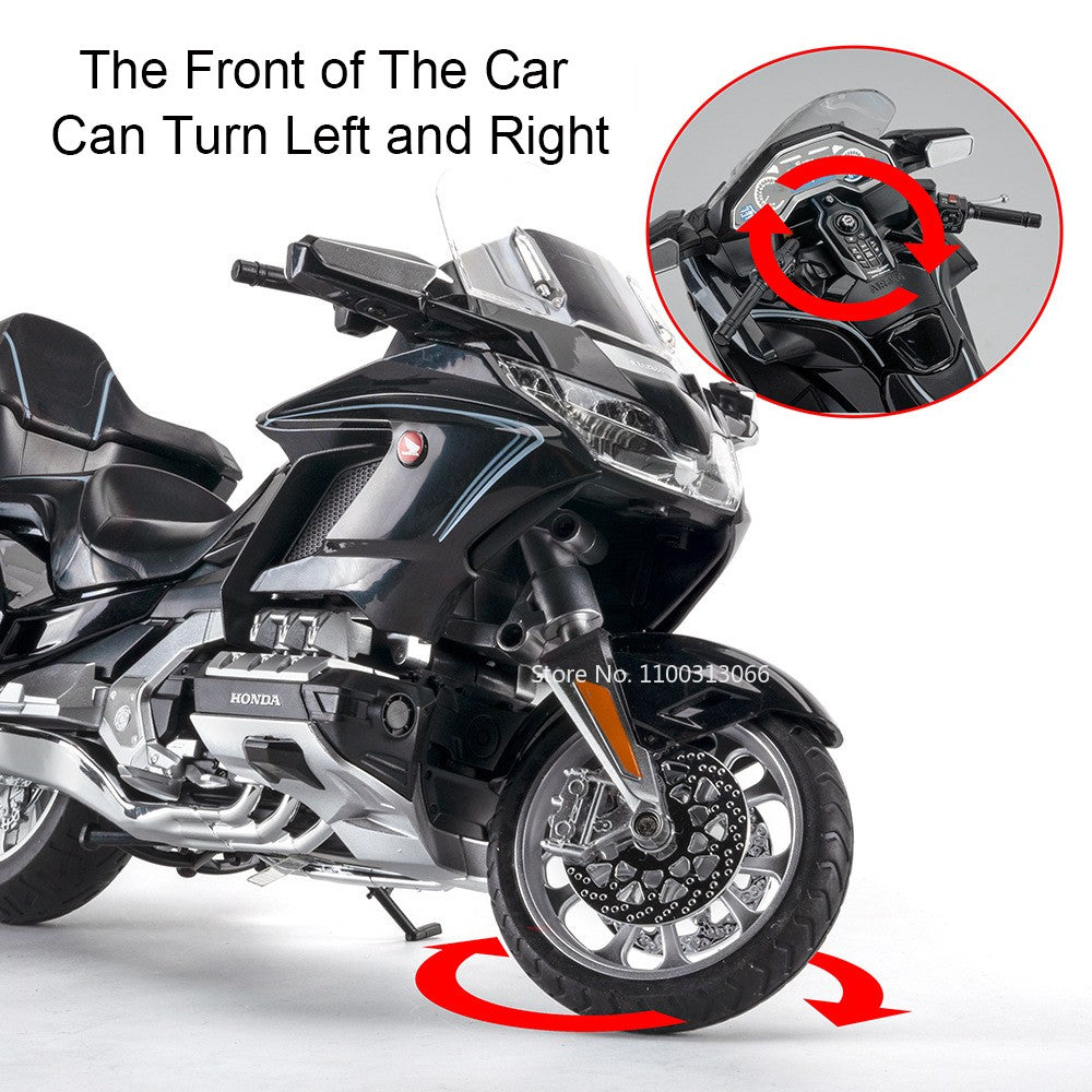 1:11 Honda Gold Wing GL800 2021 Modelos de Motos Carros Brinquedos Pneus de Borracha com Luz e Música Modelo em Miniatura Presentes para Crianças Pequenas