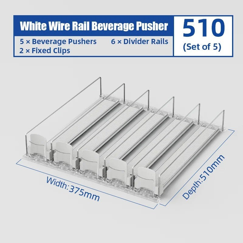 1-5pcs Automatic Beverage Pusher Supermarket Freezer Home Refrigerator Self-Sliding Track Organizer Cans Bottles Cola Drinks