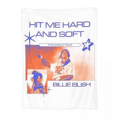 Manta de Lã Hit Me Hard And Soft Merch Billie Macia e Aconchegante para Carro e Quilt