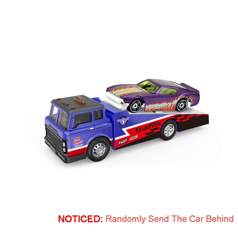 Caminhão de Contêineres em Miniatura Escala 1:64 Carrinhos de Brinquedo de Metal Diecast Reboque com Fricção Veículos de Transporte para Presentes Infantis