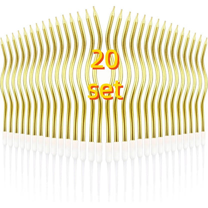 6/12/48pcs Birthday Candles Spiral Cake Candles  Long Thin Cake Candles For Wedding Party And Cake Decoration