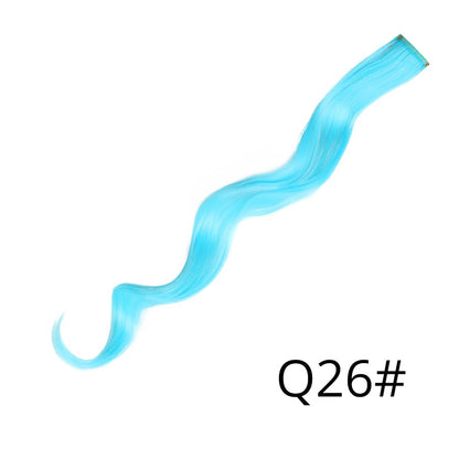 Apliques Sintéticos Presilha de Uma Peça Extensões de Cabelo Arco-Íris Cabelo Sintético Liso Peças de Cabelo de 45cm Longo Ombré Rosa Roxo Vermelho Azul