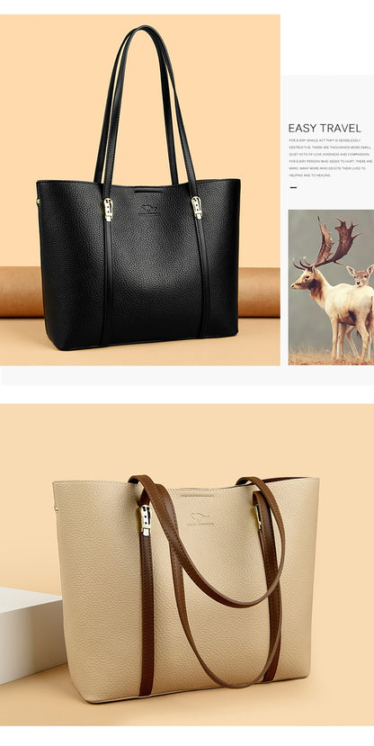 New autumn Single Shoulder Large Capacity Messenger Droadband Female Solid Color Handbag Luxury Ladies Bucket PU Shoulder Bag