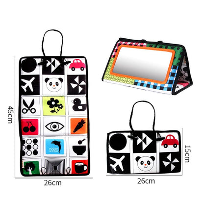Brinquedos de Espelho para Bebês Recém-Nascidos com Contraste Alto Preto e Branco para Tempo de Barriga, Desenvolvimento Montessori, Atividade de Engatinhar e Brinquedo Sensorial