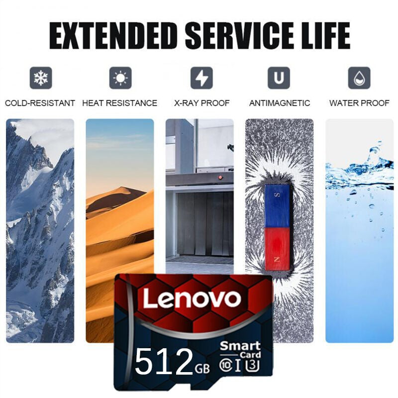 Novo Cartão Micro TF SD Original Lenovo 2 TB 1 TB 512 GB Cartão de Memória de Alta Velocidade 256 GB 128 GB Cartão TF Classe Para Equipamento de Drone Áudio PC